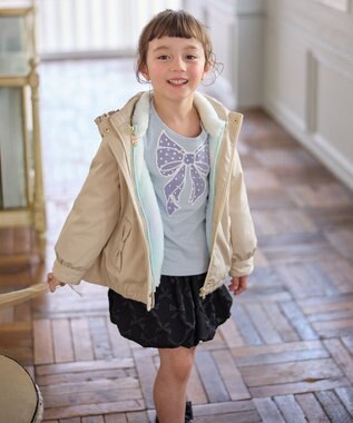 ANY KIDS ドットリボン 長袖Tシャツ サックスブルー