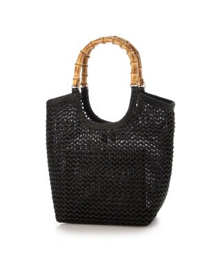 UNBILLION カシュカシュ cachecache / 雑材風バンブーハンドル手提げトート ブラック