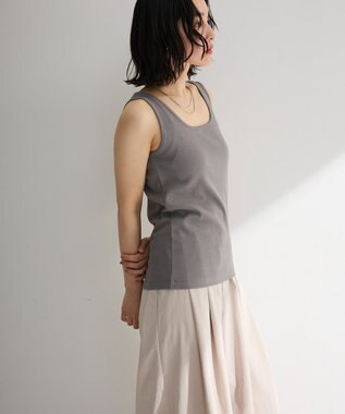 Green Parks 機能付テレコリブタンクトップ Gray