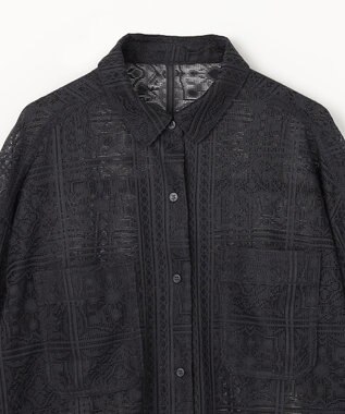 ANY L レースオーバーシャツ スレート