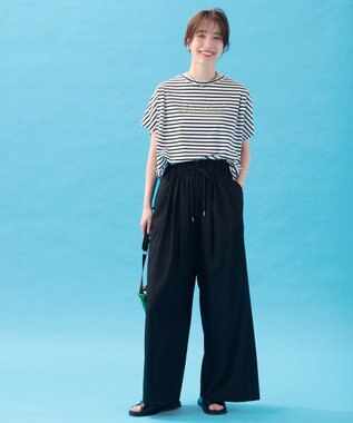 ANY エニィファンクションフレンチスリーブTシャツ ボーダー(ロゴ)