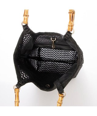 UNBILLION カシュカシュ cachecache / 雑材風バンブーハンドル手提げトート ブラック