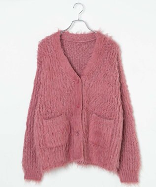 WEGO 【軽量】ブラッシュニットBIGカーディガン ピンク
