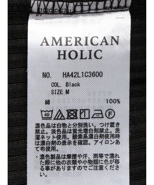 AMERICAN HOLIC 抗菌防臭針抜きテレコカットプルオーバー Black
