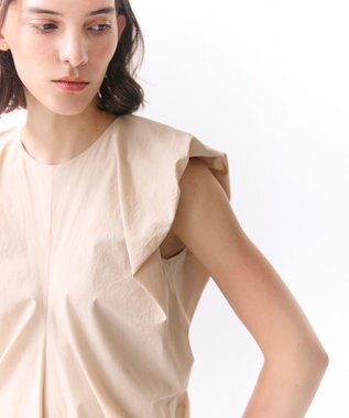 BEIGE， MALLOW / コットンタック バルーンスリーブドレス Beige