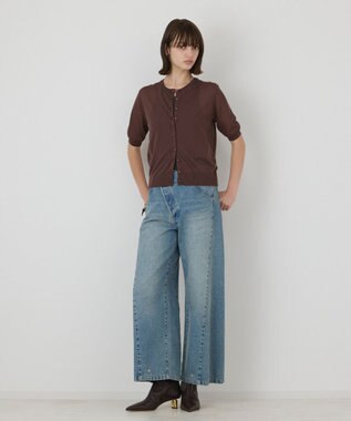 GRACE CONTINENTAL ハーフスリーブニットカーディガン