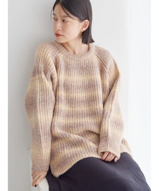AMERICAN HOLIC グラデーションラグランニットプルオーバー Beige