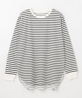 ANY テールＴシャツ オフ×ブラックボーダー