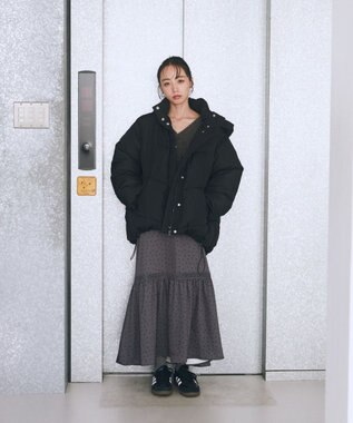 earth music&ecology 2WAYパファーブルゾン Black