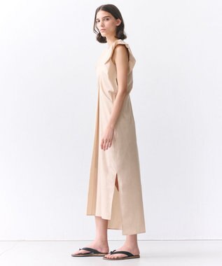 BEIGE， MALLOW / コットンタック バルーンスリーブドレス Beige