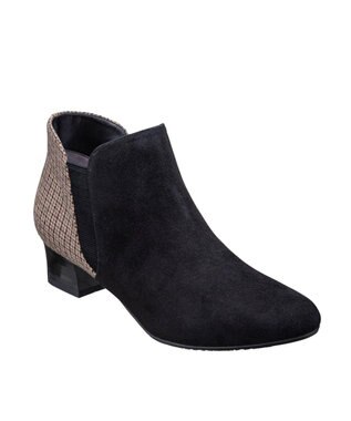 REGAL FOOT COMMUNITY 【ビューフィット】A55Y サイドゴアブーツ ブラック×ベージュ