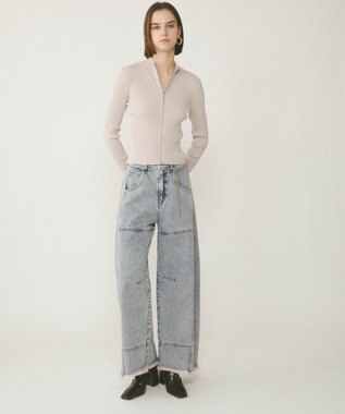 GRACE CONTINENTAL ライン切替デニムパンツ ピンク