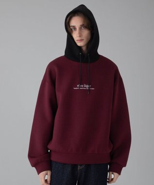 WEGO 【ユニセックス着用ITEM/MLサイズ展開】ワンポイントバイカラープルパーカー ワイン