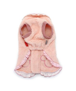 PET PARADISE ディズニー ミニーマウス チェック ジップベスト 小型犬 ピンク（淡）