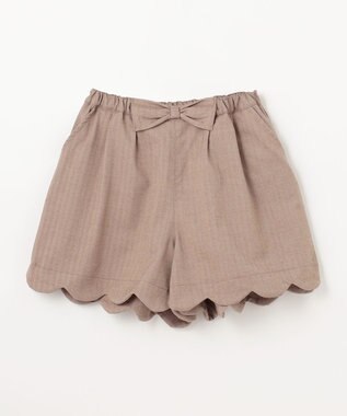 ANY KIDS ミニ丈 へリンボン キュロット ベージュ