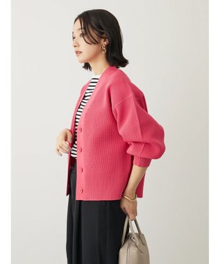 Green Parks スポンディシュ畦編みショート丈カーディガン Pink