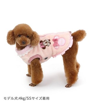 PET PARADISE ディズニー ミニーマウス チェック ジップベスト 小型犬 ピンク（淡）