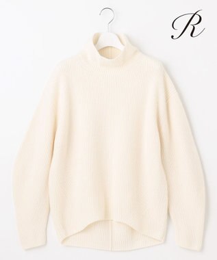 【R(アール)】マイクロンメリノウール スタンドネック ニット