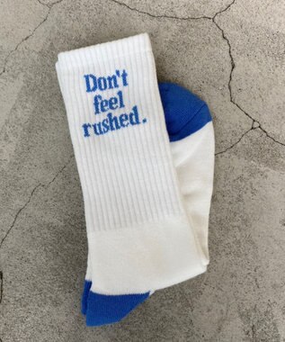 WEGO カラーロゴリブソックス ブルー