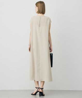 ICB ドライアセテートスラブ フレンチスリーブワンピース サンドベージュ