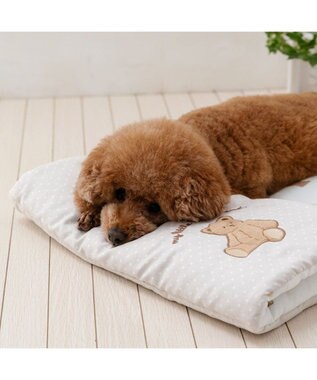 PET PARADISE ペットパラダイス  クールロールマット 《くまちゃん》 ホワイト×ブラウン