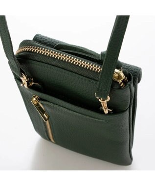 UNBILLION ペルケ perche / 牛革シュリンクタイプモバイルウォレットショルダー　旧8660 グリーン