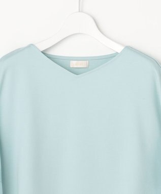 ANY SIS ゆるVネックチュールフリル袖 プルオーバー アイスブルー