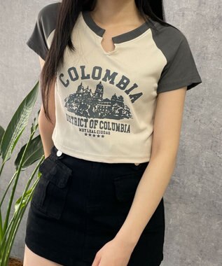 WEGO リブショートCOLOMBIAT ホワイトアイボリー