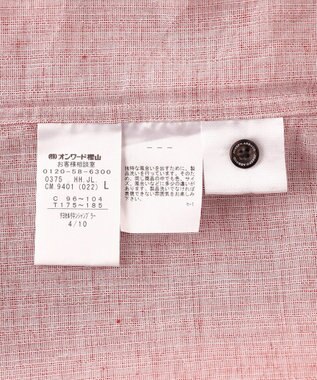 JOSEPH ABBOUD 【サステイナブル・７分袖】リヨセルリネンシャンブレー シャツ ライトオレンジ系