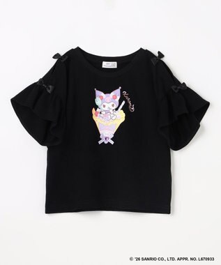 ANY KIDS 【サンリオキャラクターズ×ANY KIDS】ひんやり ファンシーフリル袖Tシャツ クロミ×ブラック