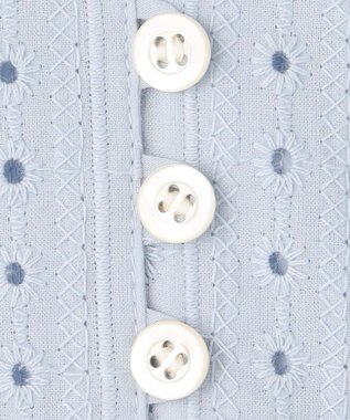 組曲 【WEB限定色あり】レースコンビシャーティング ブラウス 【WEB限定】サックスブルー