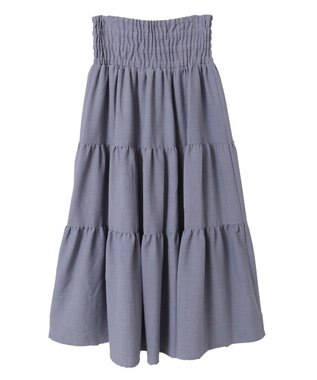 Green Parks ・ELENCARE DUE リネンライクティアードスカート Blue