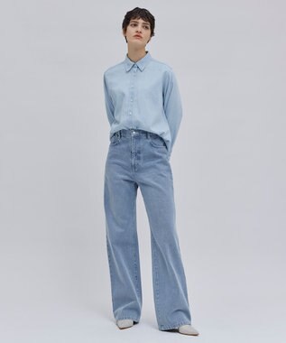 BEIGE， 【洗える】VICTOR / ワイドデニムパンツ L.Indigo