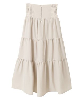Green Parks ・ELENCARE DUE リネンライクティアードスカート Ivory