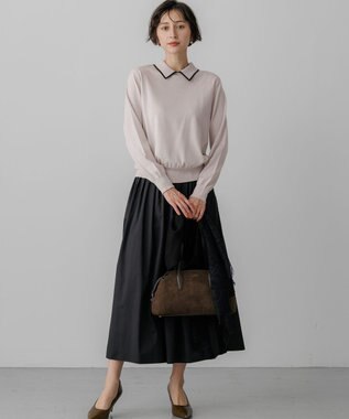 23区 S 【先行予約/見上愛さん着用】パウダリータフタ フレアスカート ブラック系