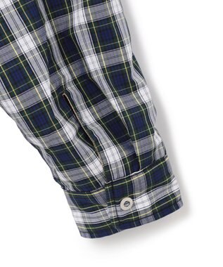 J.PRESS MEN マルチチェック×ナイロンタフタワッシャー リバーシブルシャツ ダークグリーン系3