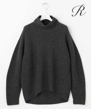 【R(アール)】マイクロンメリノウール スタンドネック ニット