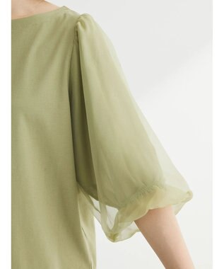 Green Parks オーガンジードッキングプルオーバー Light Green