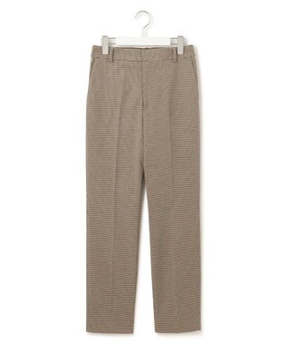 23区 S 【洗える】チェックストレッチ テーパードパンツ ブラウンチェック