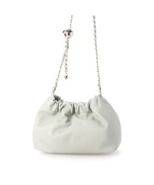 UNBILLION カシュカシュ cachecache / 口元ギャザーチェーンショルダー ライトブルー