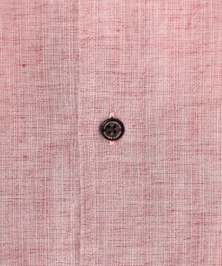 JOSEPH ABBOUD 【サステイナブル・７分袖】リヨセルリネンシャンブレー シャツ ライトオレンジ系