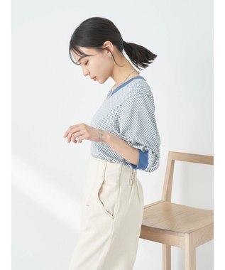 earth music&ecology ギンガムパフＴＥＥ Mint