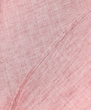 JOSEPH ABBOUD 【サステイナブル・７分袖】リヨセルリネンシャンブレー シャツ ライトオレンジ系