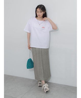 Te chichi 胸刺繍&バックプリントBIGTシャツ オフホワイト