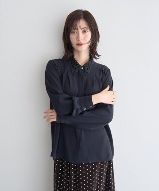 YECCA VECCA 2wayレース襟ブラウス Off White