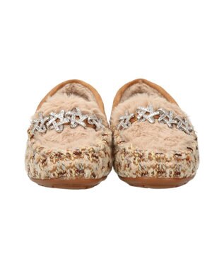 Bridget Birkin 【Bridget Birkin】ラインスタームートンシューズ ベージュコンビ