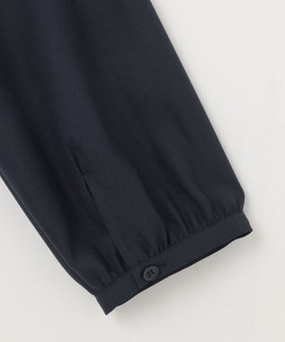 自由区 【洗える】ソフトジョーゼットスキッパー ブラウス ネイビー