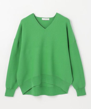 ANY 【5色展開】Ｖネックガーターニットプルオーバー グリーン