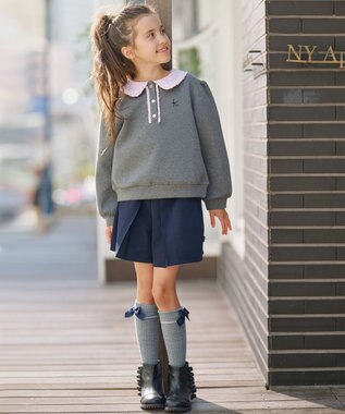 組曲 KIDS 【110-140㎝】ダンボールニット トレーナー グレー系