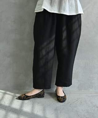 muuc 〈高品質ベルギーリネン100%〉〈遠州織物の工場で作られた上質な生地〉〈通年着られる〉キャンバス生地のイージーパンツ